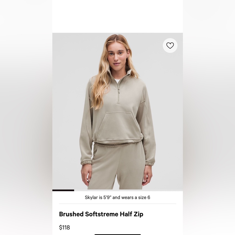 lululemon athletica Green brushed soft stream half zip